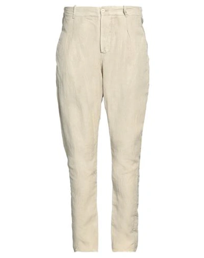 Masnada Man Pants Beige Size 38 Cotton, Linen, Polyamide