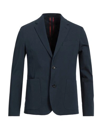 Ps By Paul Smith Ps Paul Smith Man Blazer Navy Size 52 Cotton, Elastane In Navy Blue