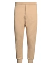 Alexander Mcqueen Man Pants Sand Size M Cotton, Polyamide, Elastane, Viscose, Polyester In Beige