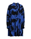 Alexander Mcqueen Woman Mini Dress Bright Blue Size 4 Silk