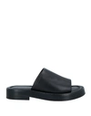 Ferragamo Crossover-strap Leather Slides In Black