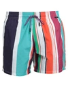 Etro Striped Print Nylon Swim Shorts In Neutral
