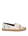 Saint Laurent Printed Flat Espadrilles In White