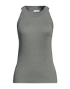 BRUNELLO CUCINELLI BRUNELLO CUCINELLI WOMAN TOP SAGE GREEN SIZE M CASHMERE, SILK, POLYAMIDE, METALLIC POLYESTER