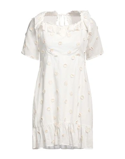 Rixo London Camile Ruffled Embroidered Cotton-blend Gauze Mini Dress In White