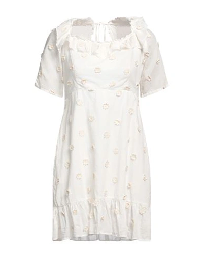 Rixo London Camile Ruffled Embroidered Cotton-blend Gauze Mini Dress In Ivory Daisy