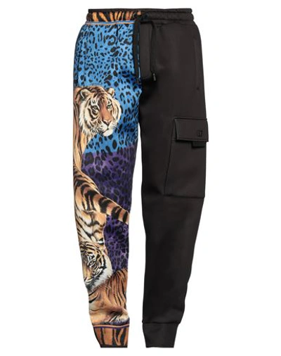 Dolce & Gabbana Black Blue Leopard Print Trouser Jogger Pants