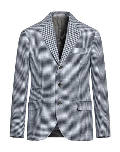 Brunello Cucinelli Man Blazer Blue Size 38 Linen, Wool, Silk