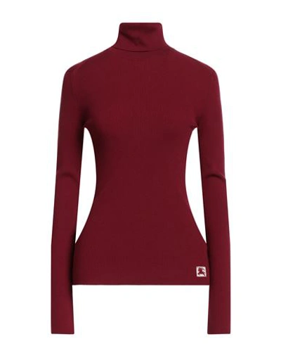 BURBERRY BURBERRY WOMAN TURTLENECK BURGUNDY SIZE L WOOL, POLYESTER
