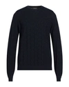 Versace Man Sweater Midnight Blue Size 42 Cotton, Viscose In Black