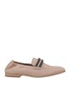 Brunello Cucinelli Woman Loafers Light Brown Size 11 Leather In Beige