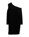 TOM FORD TOM FORD WOMAN MINI DRESS BLACK SIZE 6 VISCOSE, LAMBSKIN