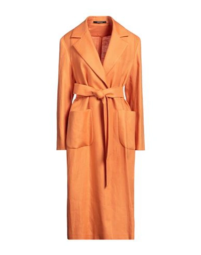 Tagliatore 02-05 Woman Overcoat Orange Size 4 Linen