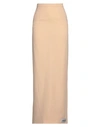 DOLCE & GABBANA DOLCE & GABBANA WOMAN MAXI SKIRT BEIGE SIZE 6 SILK, ELASTANE