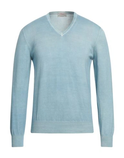 Gran Sasso Man Sweater Light Blue Size 44 Cotton