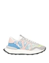 Valentino Garavani Woman Sneakers Light Grey Size 8 Leather, Textile Fibers