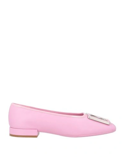 Ferragamo Woman Ballet Flats Pink Size 8.5 Soft Leather
