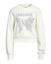 GANNI GANNI WOMAN SWEATSHIRT IVORY SIZE L ORGANIC COTTON