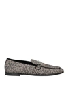 Dolce & Gabbana Logo-plaque Jacquard Loafers In Grey