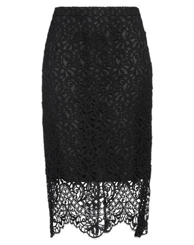 Burberry Macrame Lace Pencil Skirt In Black