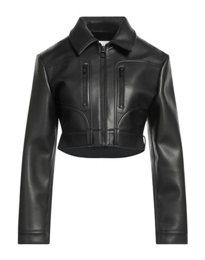 Trussardi Woman Jacket Black Size 8 Polyester, Polyurethane Resin