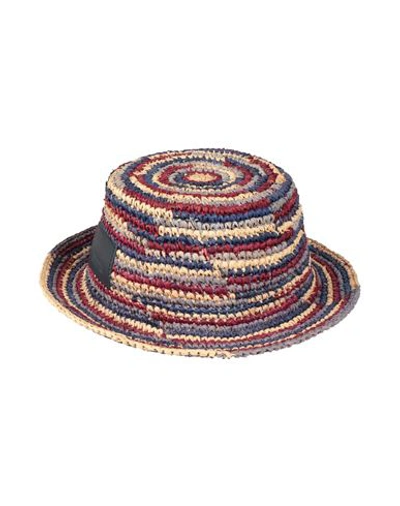 Isabel Marant Woman Hat Blue Size Onesize Natural Raffia