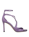 Jimmy Choo Woman Sandals Lilac Size 8.5 Textile Fibers In Purple