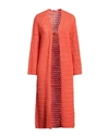 Dorothee Schumacher Woman Overcoat & Trench Coat Orange Size 2 Wool, Cotton, Polyamide