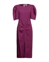 Isabel Marant Woman Midi Dress Purple Size 10 Hemp, Viscose, Elastane In Purple
