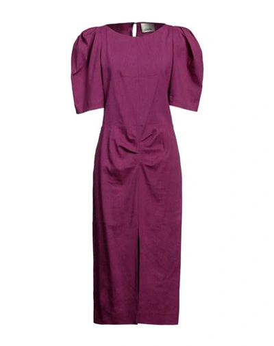 Isabel Marant Woman Midi Dress Purple Size 10 Hemp, Viscose, Elastane