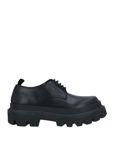 Dolce & Gabbana Man Lace-up Shoes Black Size 8.5 Soft Leather