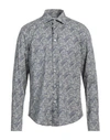 Manuel Ritz Man Shirt Slate Blue Size 15 ½ Cotton, Elastane In Blue