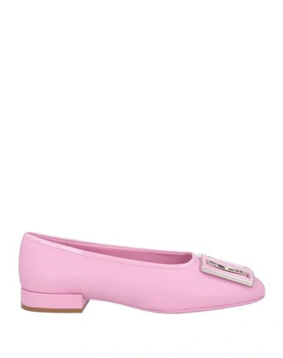 Ferragamo Woman Ballet Flats Pink Size 8.5 Soft Leather