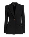 VERSACE VERSACE WOMAN BLAZER BLACK SIZE 4 WOOL, ELASTANE