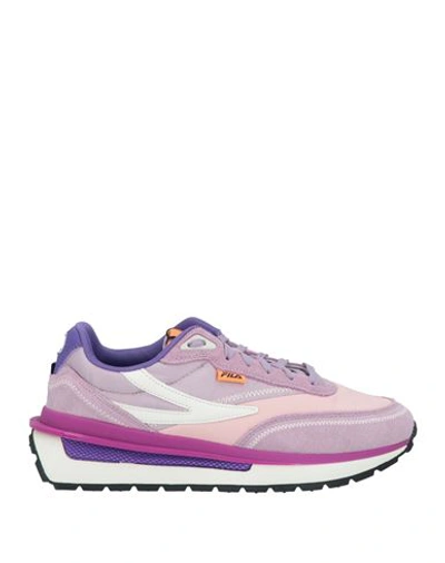 Fila Woman Sneakers Lilac Size 8 Leather, Textile Fibers, Synthetic Fibers In Pink