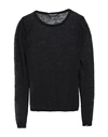 DOLCE & GABBANA DOLCE & GABBANA MAN SWEATER BLACK SIZE 40 POLYESTER, LINEN