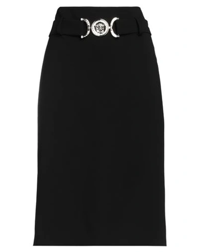 Versace Woman Midi Skirt Black Size 14 Viscose, Elastane