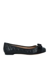 Ferragamo Ballet Flats Varina Patent Leather In Black