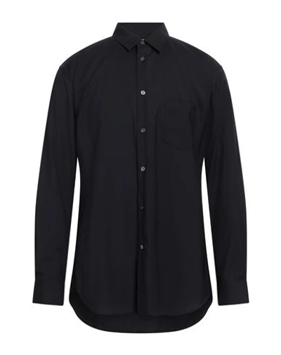 Comme Des Garçons Shirt Man Shirt Midnight Blue Size Xl Wool In Black