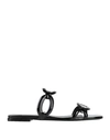 Valentino Garavani Woman Sandals Black Size 7 Soft Leather, Plastic In Black