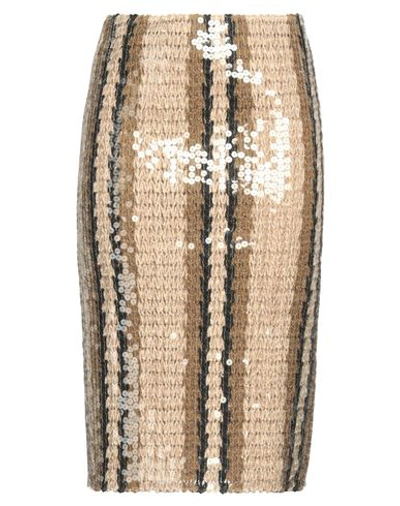 Brunello Cucinelli Woman Midi Skirt Beige Size 12 Jute, Cotton, Polyamide, Polyester