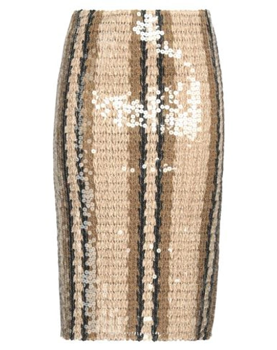 Brunello Cucinelli Woman Midi Skirt Beige Size 6 Jute, Cotton, Polyamide, Polyester