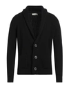 Filippo De Laurentiis Man Cardigan Black Size 44 Merino Wool In Nero