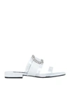 Sergio Rossi Woman Sandals White Size 8 Soft Leather, Pvc - Polyvinyl Chloride