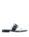Sergio Rossi Woman Sandals Black Size 8 Soft Leather, Pvc - Polyvinyl Chloride