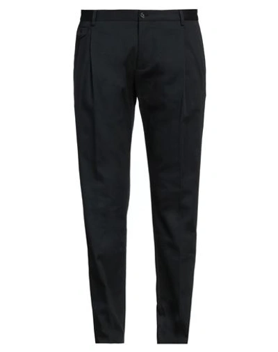 Dolce & Gabbana Man Pants Navy Blue Size 40 Cotton, Elastane