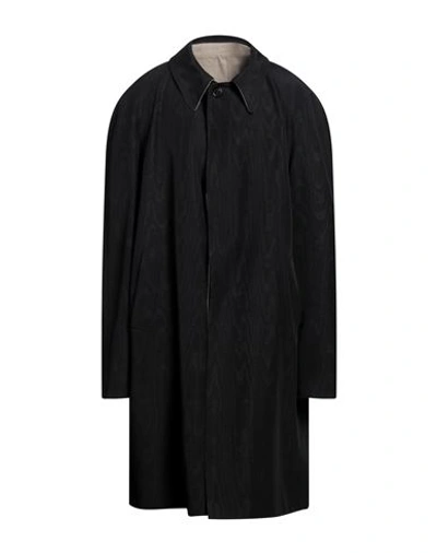 Maison Margiela Man Overcoat & Trench Coat Black Size 40 Cotton, Acetate