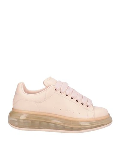 Alexander Mcqueen Woman Sneakers Blush Size 7.5 Soft Leather In Pink