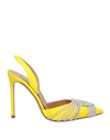 Aquazzura Woman Pumps Yellow Size 7 Textile Fibers