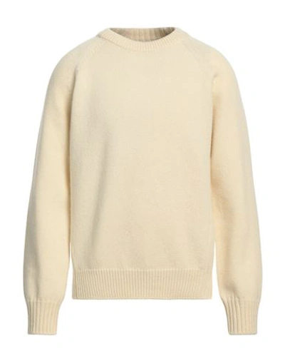 Jil Sander+ Man Sweater Ivory Size 34 Virgin Wool In White